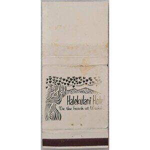 Vintage Matchbook Cover Halekulani Hotel Waikiki Honolulu Hawaii HI